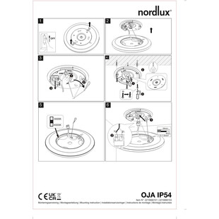 Plafon łazienkowy ściemniany Oja LED 42cm IP54 3000 / 4000K biały Nordlux