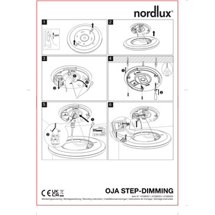 Plafon LED Oja Nordlux - Okrągły, Drewniany, Ściemnialny