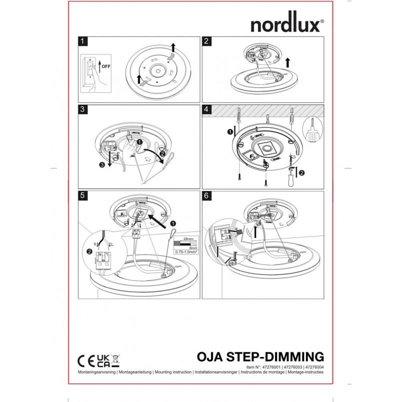 Plafon LED Nordlux Oja - drewno, ściemnianie | Skandynawski design