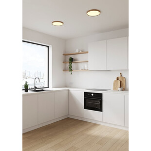 Plafon LED Nordlux Oja - drewno, ściemnianie | Skandynawski design