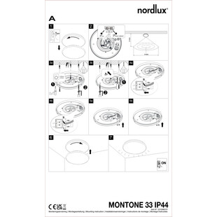 Plafon LED biały do łazni z czujnikiem | Nordlux Montone