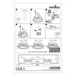 Downlight LED Nordlux Leonis IP65 - ciepłe światło