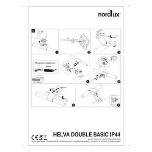 Kinkiet łazienkowy Nordlux Helva Double - biało-drewniany, LED