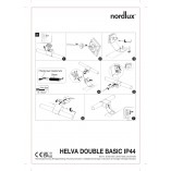 Kinkiet łazienkowy Nordlux Helva Double - biało-drewniany, LED