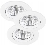 Nordlux Fremont: Lampa Downlight LED 3 sztuki - Biała, Ciepła Barwa