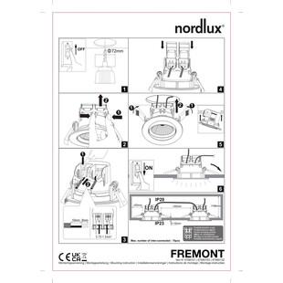 Lampa Downlight LED Fremont Nordlux | 3 sztuki, Nikiel