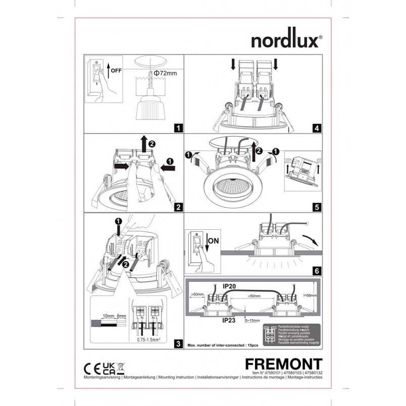 Lampa Downlight LED Fremont Nordlux | 3 sztuki, Nikiel