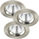 Lampa Downlight LED Fremont Nordlux | 3 sztuki, Nikiel