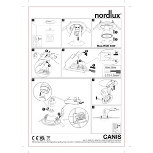 Lampa Downlight Canis LED Nordlux | 3 sztuki, 4000K, Czarna