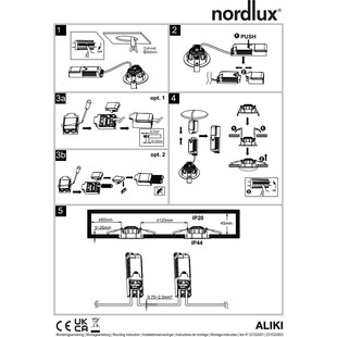 Downlight LED Aliki Nordlux | Czarny, IP44 - Kup Teraz!