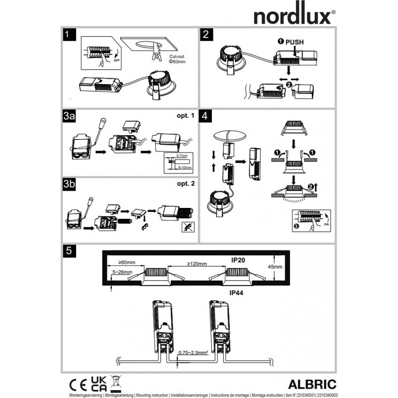 Downlight LED Albric Nordlux - Czarny, IP44 - Kup Teraz!