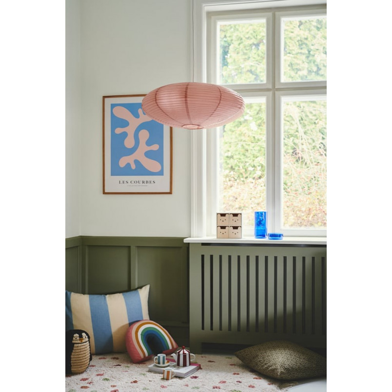 Lampa wisząca Japandi Villo - Różowy klosz papier ryżowy | Nordlux