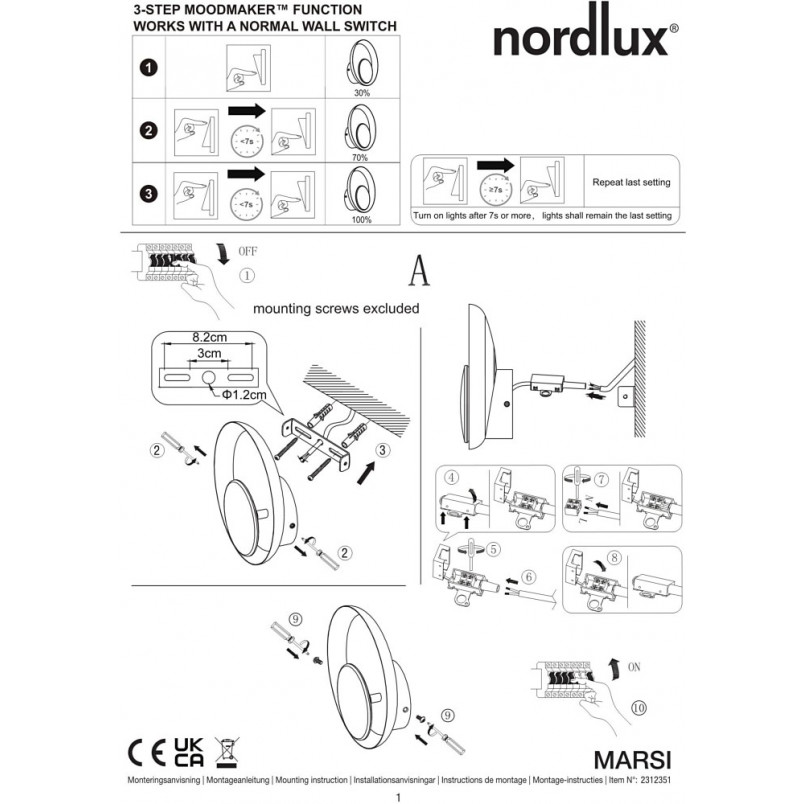 Kinkiet Nordlux Marsi LED beżowy | Oświetlenie Japandi
