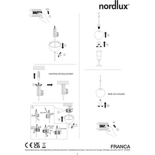 Lampa wisząca Franca Nordlux - Szkło Opal / Mosiądz | Sklep Lamp