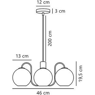 Lampa wisząca Franca IV - 4 szkła, mosiądz | Nordlux