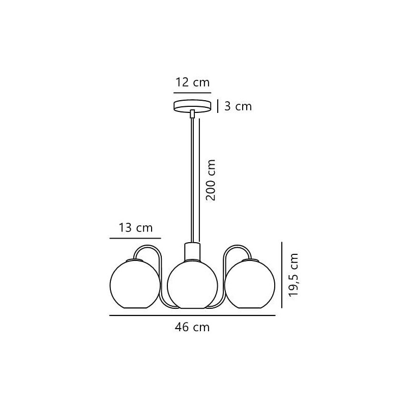 Lampa wisząca Franca IV - 4 szkła, mosiądz | Nordlux