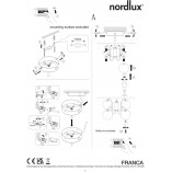 Lampa wisząca Franca IV - 4 szkła, mosiądz | Nordlux