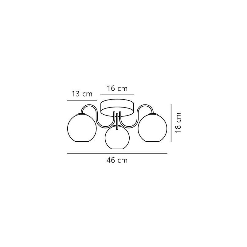 Lampa sufitowa Franca III - 3 szkła, biały/mosiądz | Nordlux