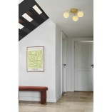 Lampa sufitowa Franca III - 3 szkła, biały/mosiądz | Nordlux