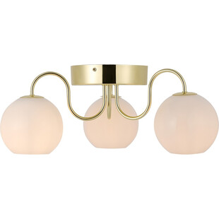 Lampa sufitowa 3 szklane kule Franca III 46cm opal / mosiądz Nordlux