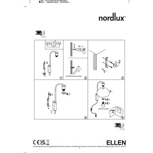 Kinkiet Ellen biały Nordlux | Skandynawski design z włącznikiem
