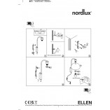 Kinkiet Retro Ellen Nordlux | Biały/Mosiądz 20cm