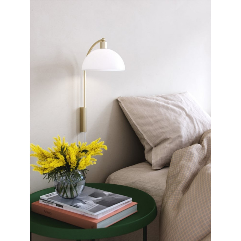 Kinkiet Retro Ellen Nordlux | Biały/Mosiądz 20cm