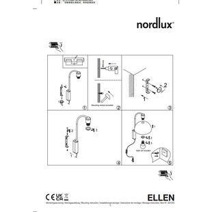 Kinkiet z włącznikiem Ellen czarny | Nordlux