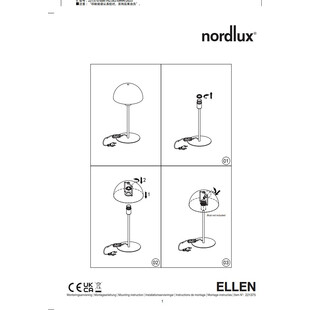 Lampa stołowa Nordlux Ellen - Brązowa, kształt grzyba | Sklep z lampami
