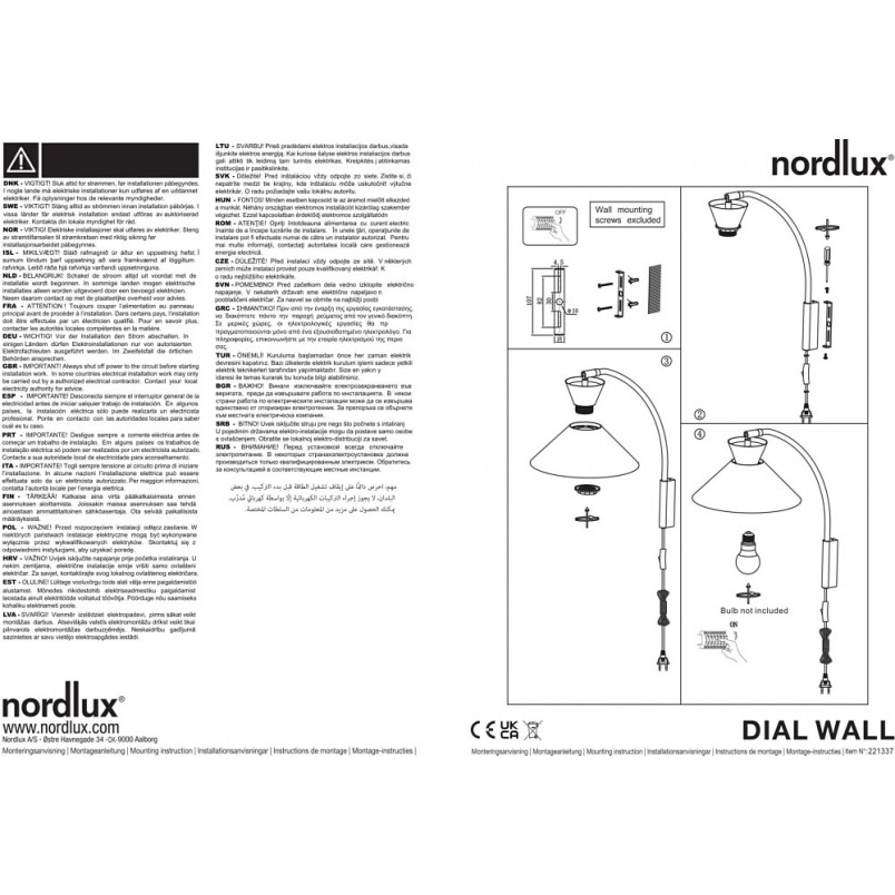 Kinkiet Nordlux Dial czarny - Skandynawski design
