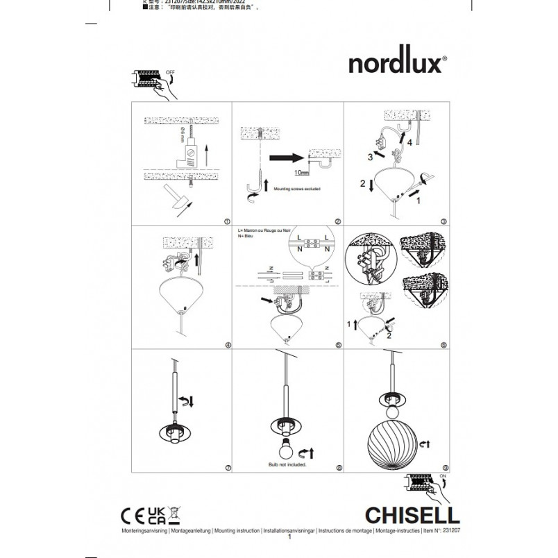 Lampa wisząca Art Deco Chisell | Nordlux - Elegancja i styl
