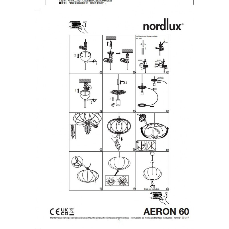Lampa wisząca Aeron biała | Nordlux | Sklep z Lampami