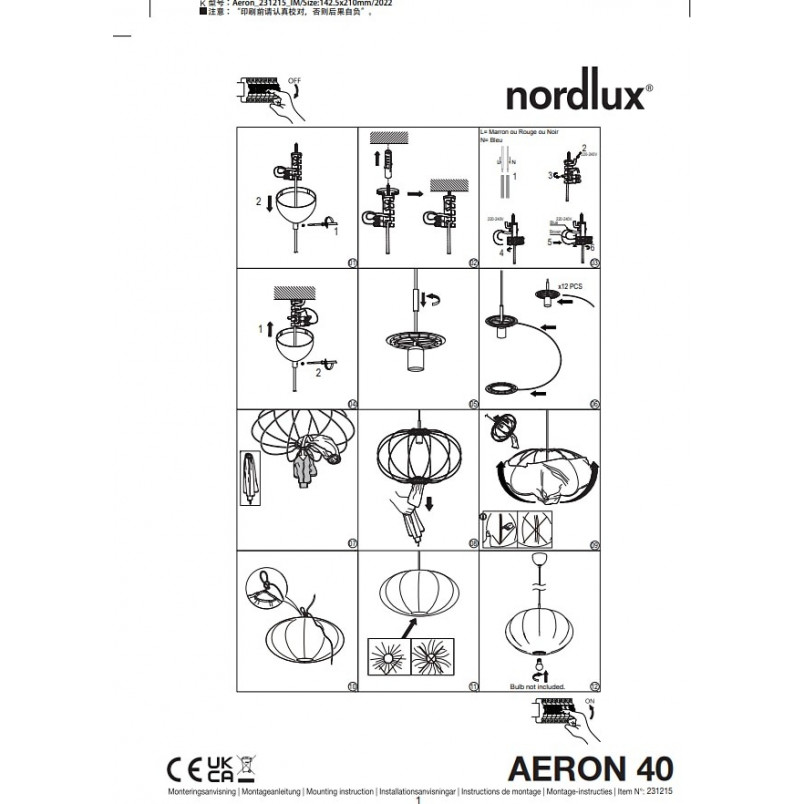 Lampa wisząca Aeron biała Nordlux | Skandynawski design
