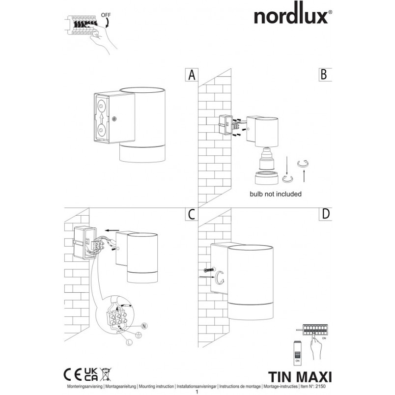 Kinkiet Nordlux Tin Maxi - Galwanizowany | Oświetlenie Ogrodowe