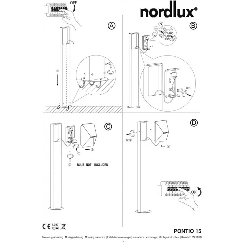 Słupek ogrodowy Pontio Nordlux - Eleganckie oświetlenie ogrodu