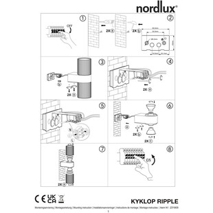 Kinkiet elewacyjny Kyklop Ripple czarny Nordlux | Oświetlenie Ogrodowe