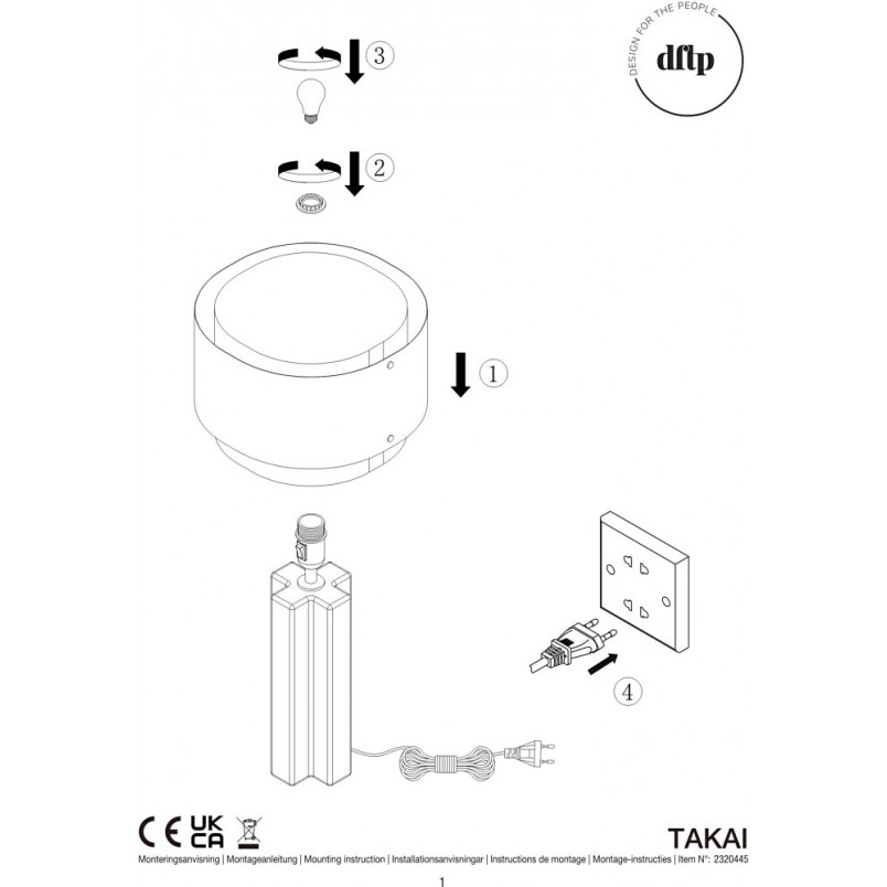 Lampa stołowa Takai beżowa | Design For The People | Japandi
