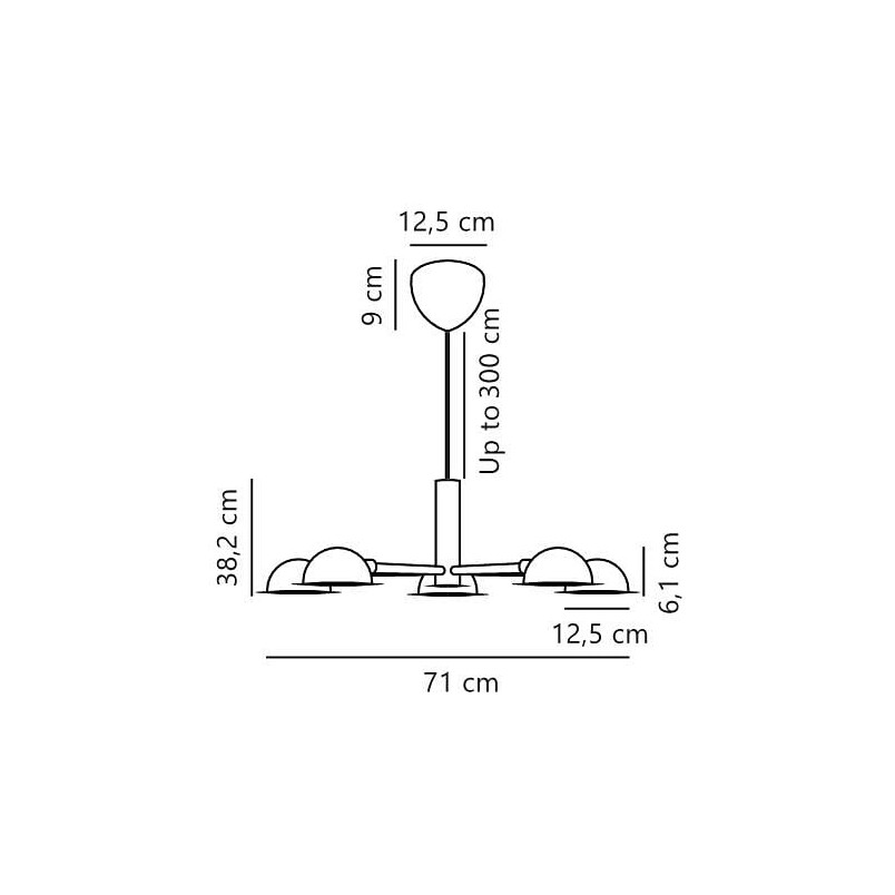 Lampa Wisząca Nomi 5 punktów Czarna | Design For The People