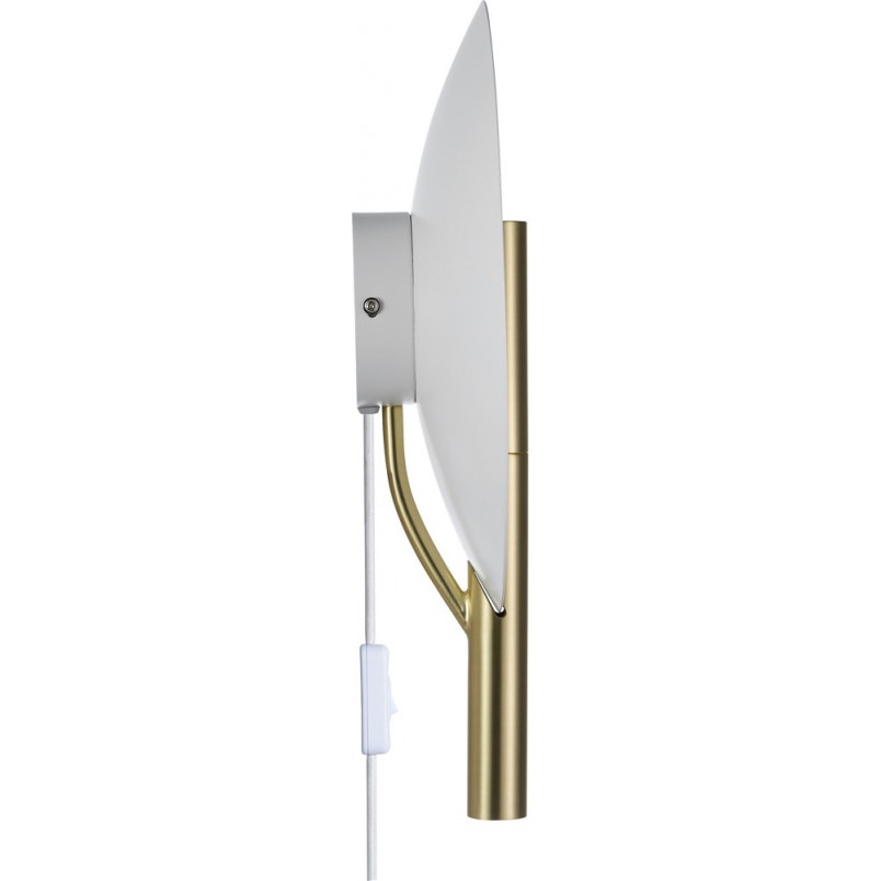 Kinkiet Furiko: Designerski kinkiet biało-mosiężny - Design For The People