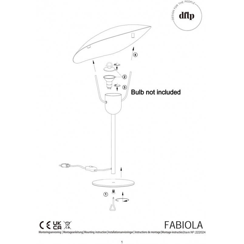 Lampa stołowa Fabiola czarna | Design For The People