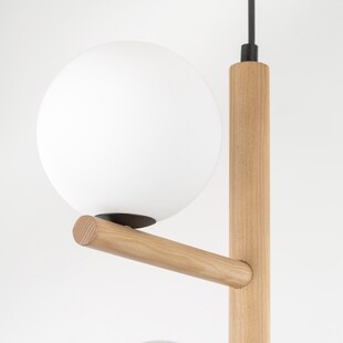 Lampa wisząca Estera Wood | 3 szklane kule, drewno | TK Lighting
