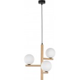 Lampa wisząca Estera Wood | 3 szklane kule, drewno | TK Lighting