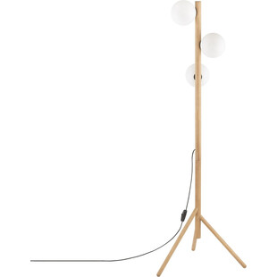 Lampa podłogowa Estera Wood | 3 szklane kule, drewno | TK Lighting