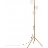 Lampa podłogowa Estera Wood | 3 szklane kule, drewno | TK Lighting