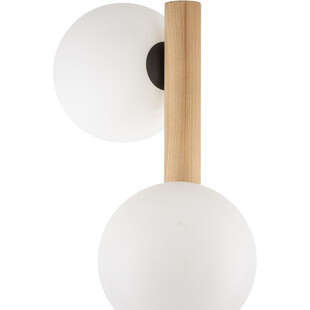 Lampa podłogowa Estera Wood | 3 szklane kule, drewno | TK Lighting