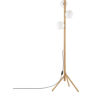 Lampa podłogowa Estera Wood | 3 szklane kule, drewno | TK Lighting