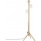 Lampa podłogowa Estera Wood | 3 szklane kule, drewno | TK Lighting