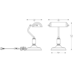 Lampa bankierska na biurko Roma szaro-złota Zumaline