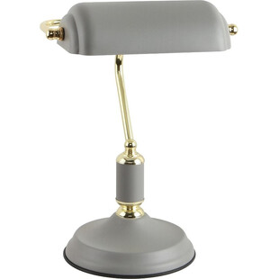 Lampa bankierska na biurko Roma szaro-złota Zumaline