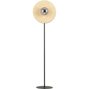 Lampa podłogowa ze sklejki Soho drewno / grafit / czarny Emibig